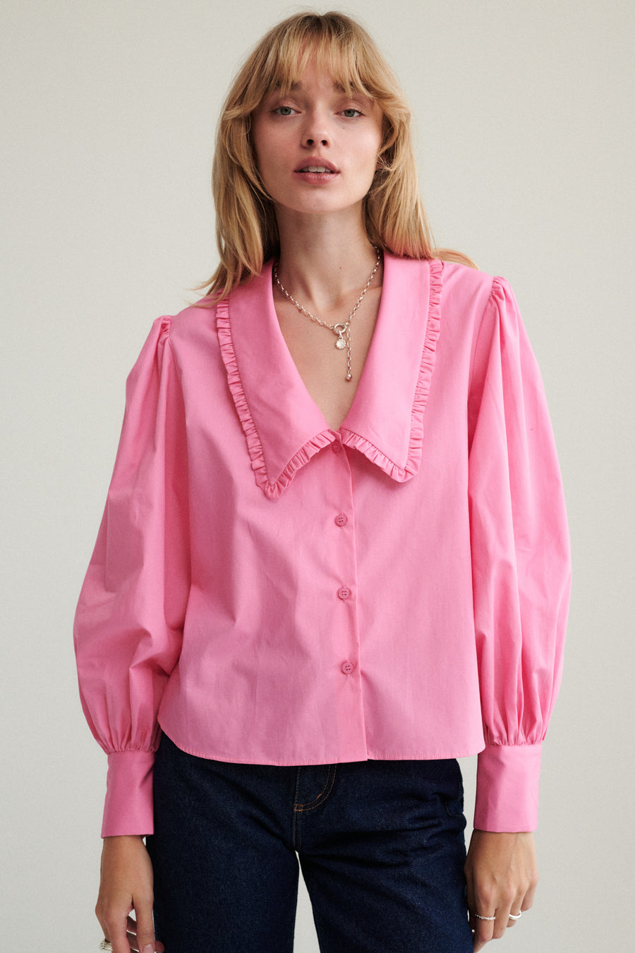 Shirt in organic cotton / 12 / 22 / flamingo pink