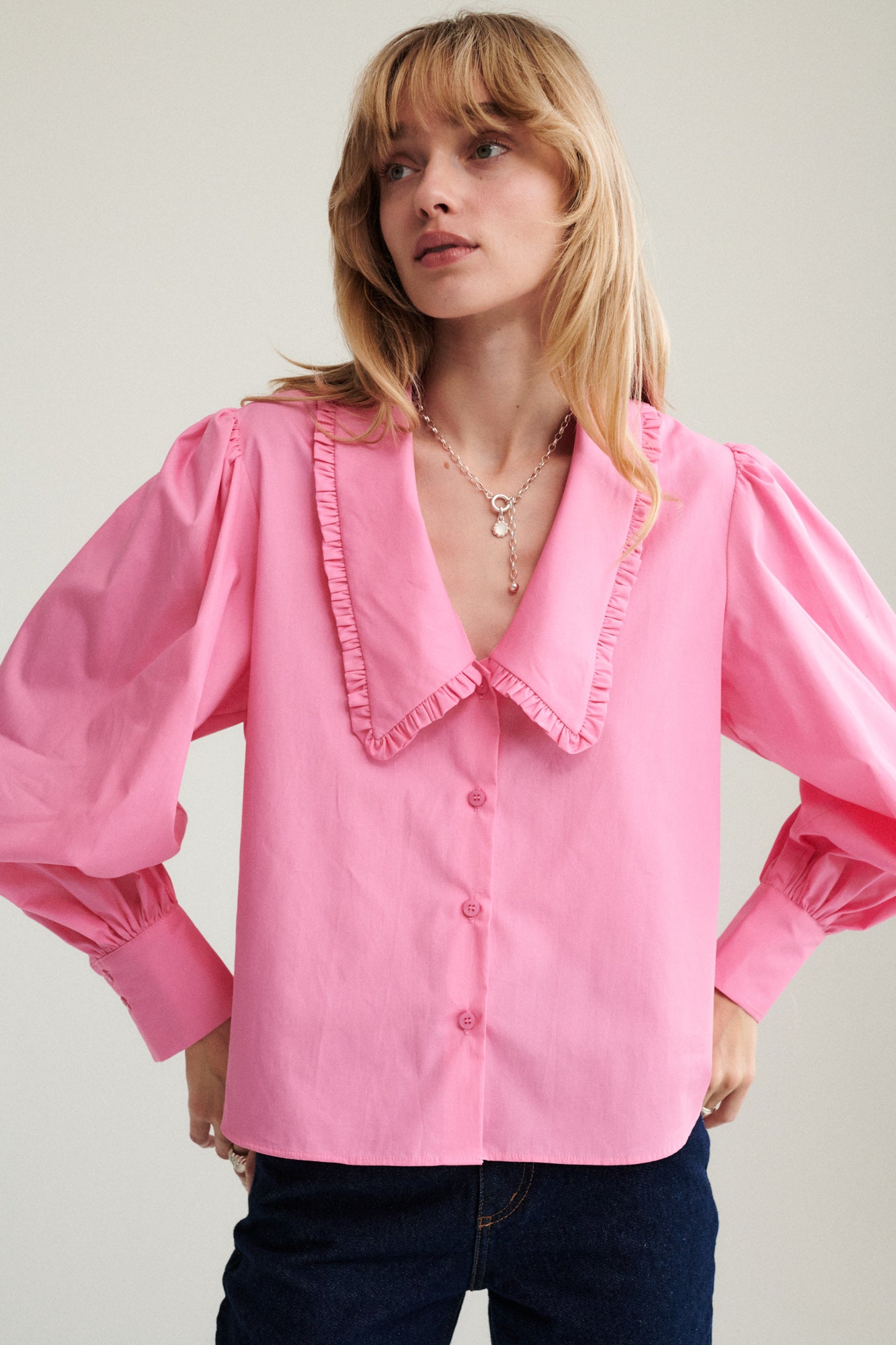 Shirt in organic cotton / 12 / 22 / flamingo pink