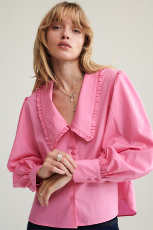Shirt in organic cotton / 12 / 22 / flamingo pink
