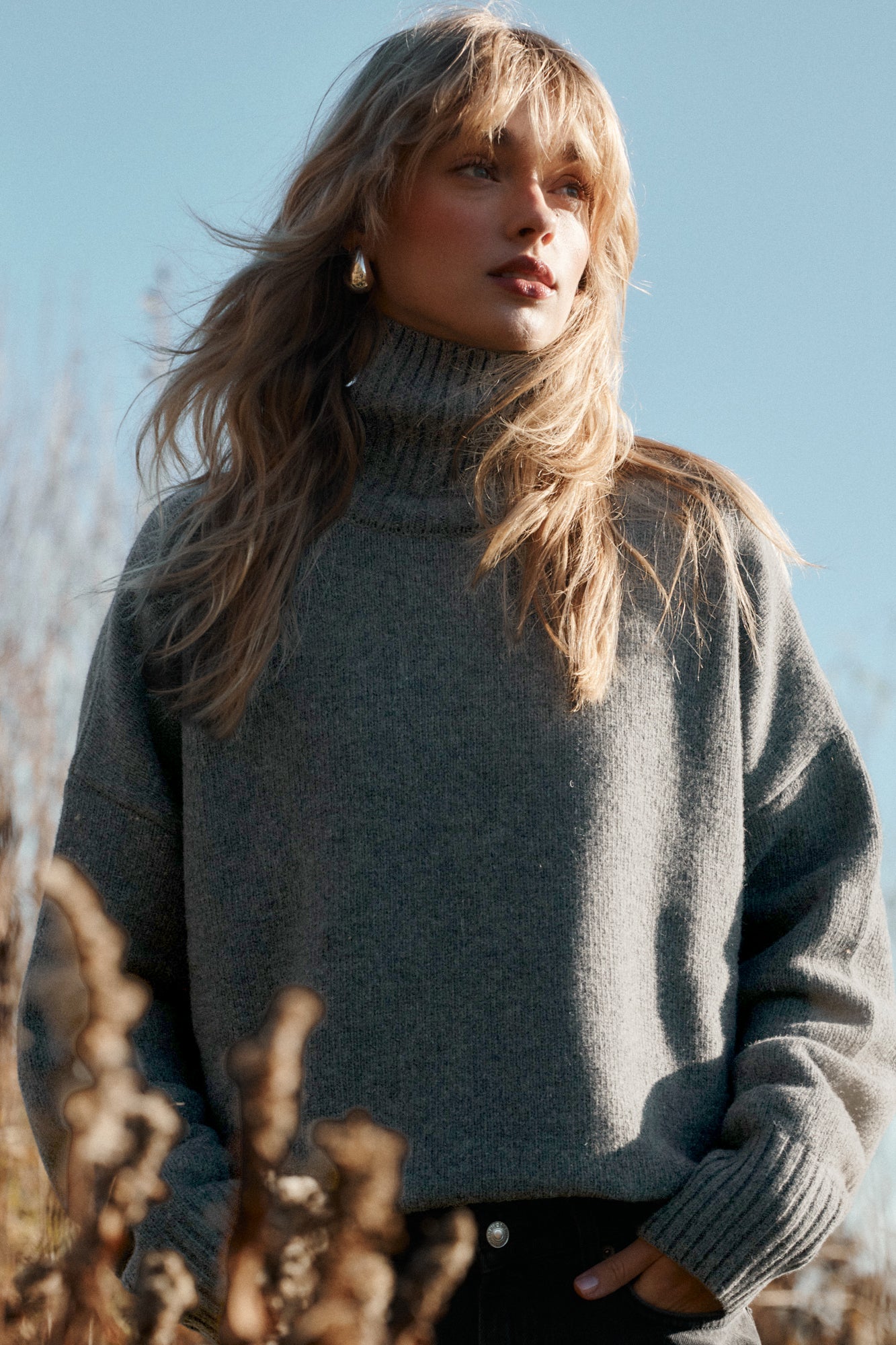 Turtleneck in wool / 16 / 16 / light graphite