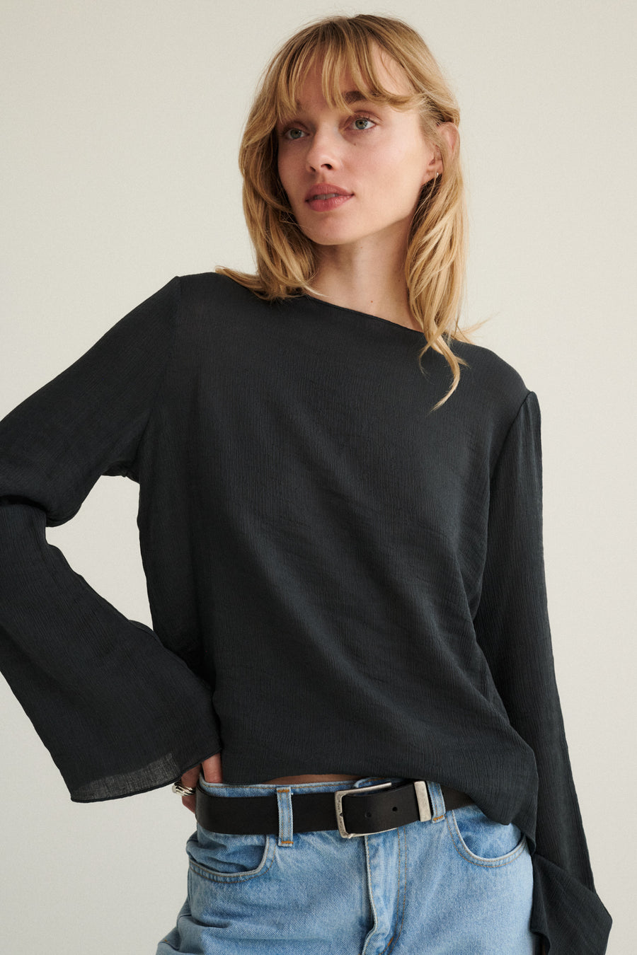Blouse in viscose / 12 / 21 / graphite
