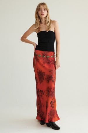 Skirt in viscose / 07 / 20 / sunset kiss
