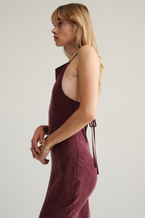 Dress in lyocell & viscose blend / 03 / 31 / dark cherry