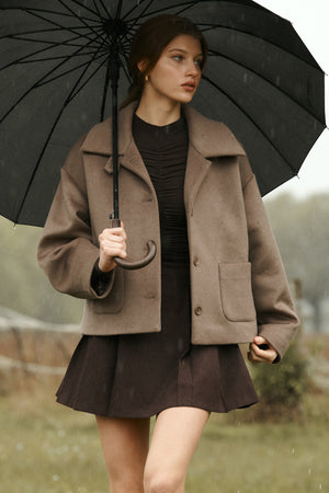 Wool blend jacket / 18 / 12 / mocha coffee