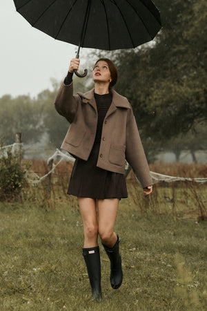 Wool blend jacket / 18 / 12 / mocha coffee