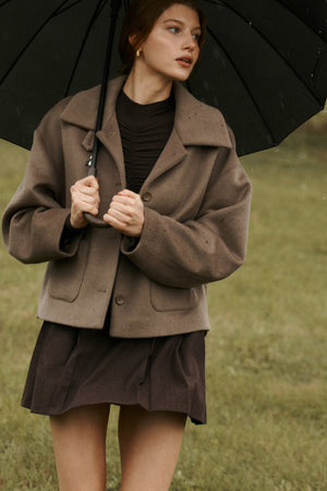 Wool blend jacket / 18 / 12 / mocha coffee