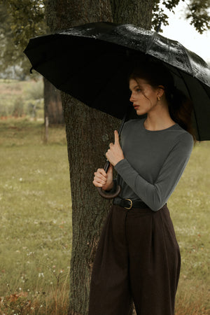 Longsleeve in cupro / 14 / 08 / light graphite