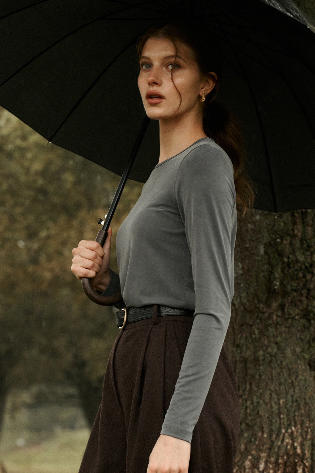 Longsleeve in cupro / 14 / 08 / light graphite