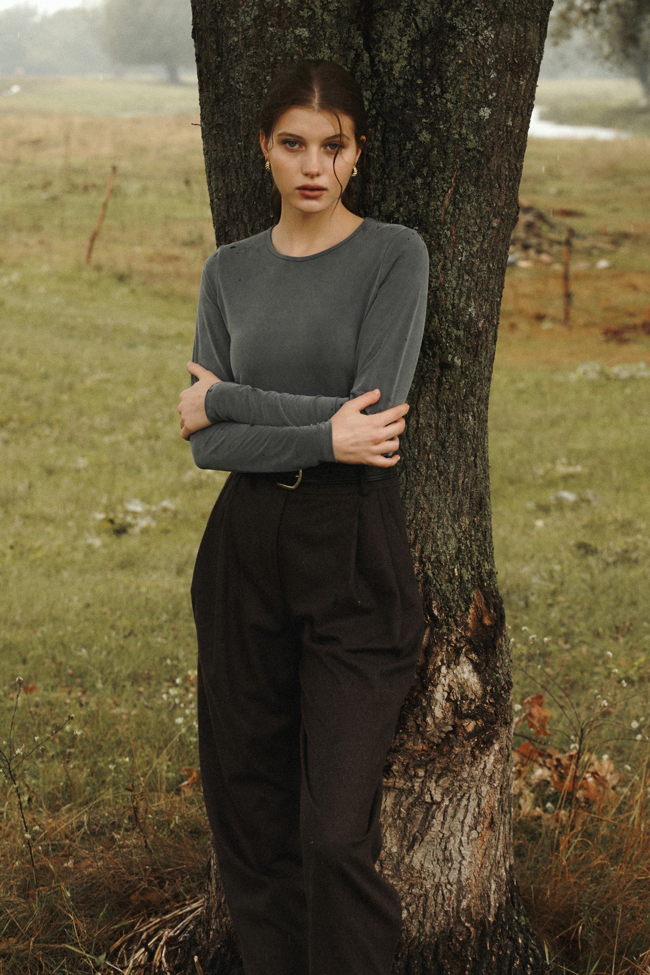 Longsleeve in cupro / 14 / 08 / light graphite