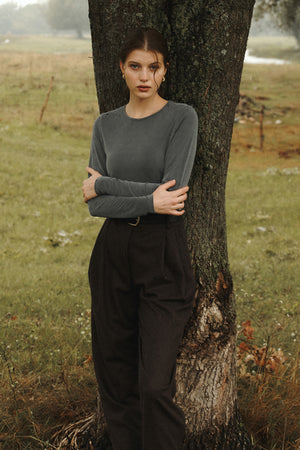 Longsleeve in cupro / 14 / 08 / light graphite