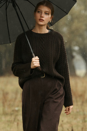 Trousers in wool & viscose blend / 05 / 23 / deep brown