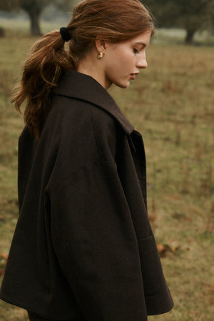 Wool blend jacket / 18 / 12 / ebony wood