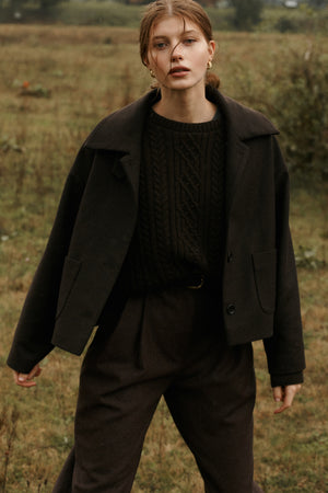 Wool blend jacket / 18 / 12 / ebony wood