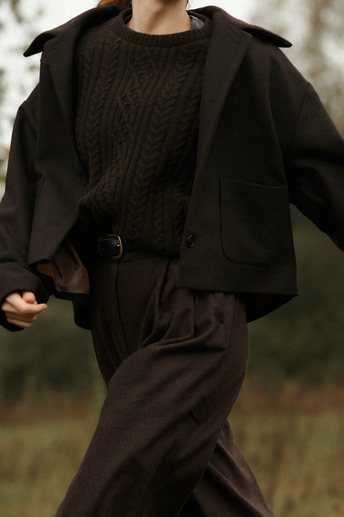 Wool blend jacket / 18 / 12 / ebony wood
