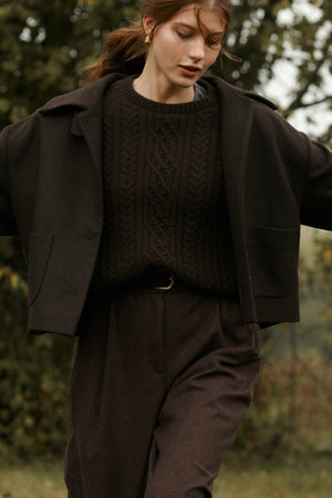 Wool blend jacket / 18 / 12 / ebony wood