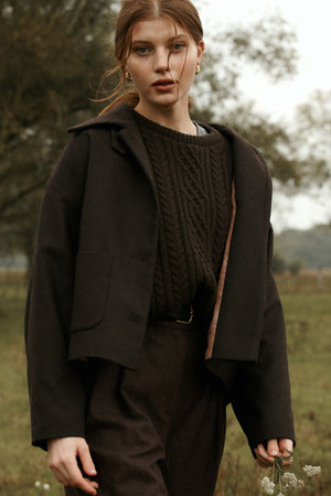 Wool blend jacket / 18 / 12 / ebony wood