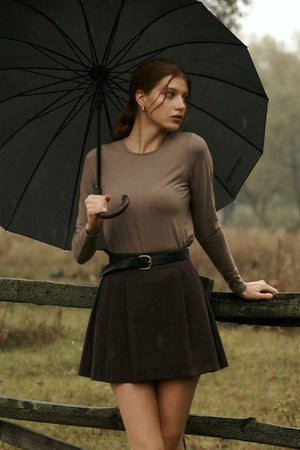 Longsleeve in viscose / 14 / 08 / mocha coffee