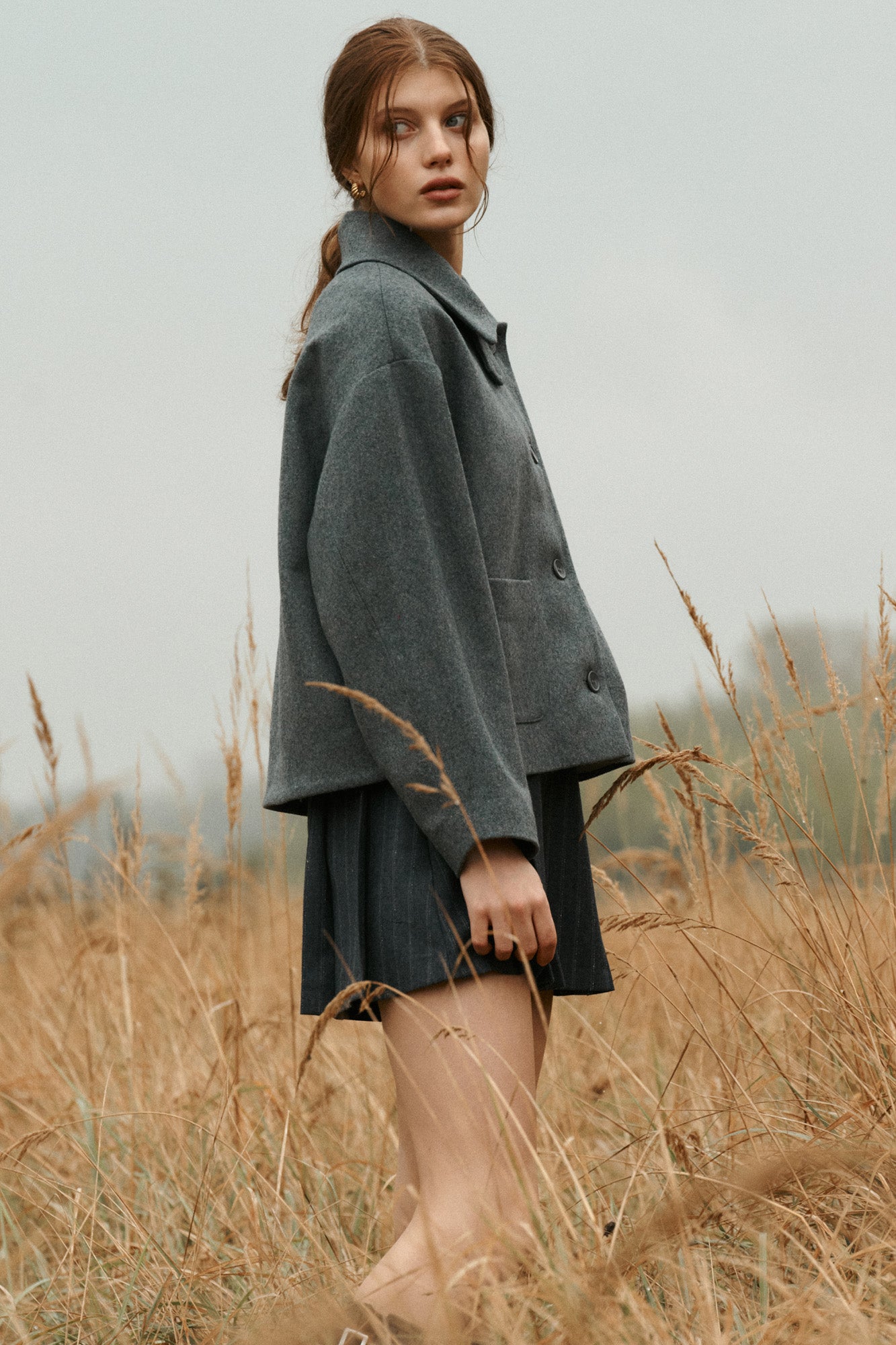 Wool blend jacket / 18 / 12 / stone grey