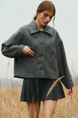 Wool blend jacket / 18 / 12 / stone grey