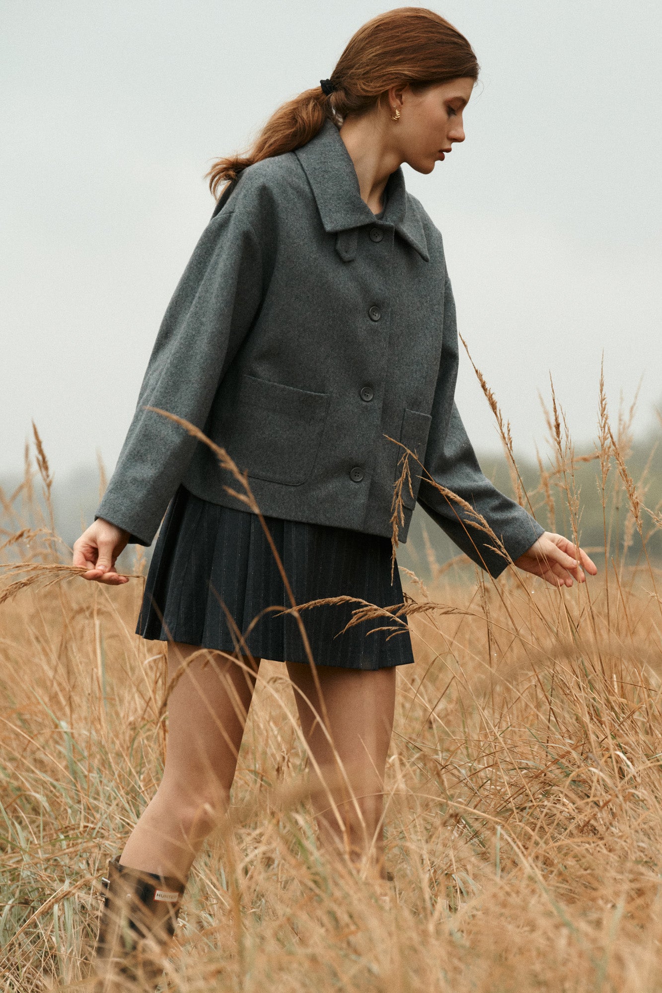 Wool blend jacket / 18 / 12 / stone grey