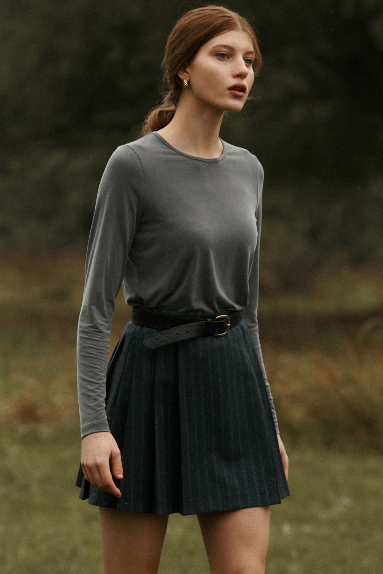 Longsleeve in cupro / 14 / 08 / light graphite
