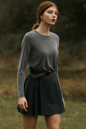 Longsleeve in cupro / 14 / 08 / light graphite