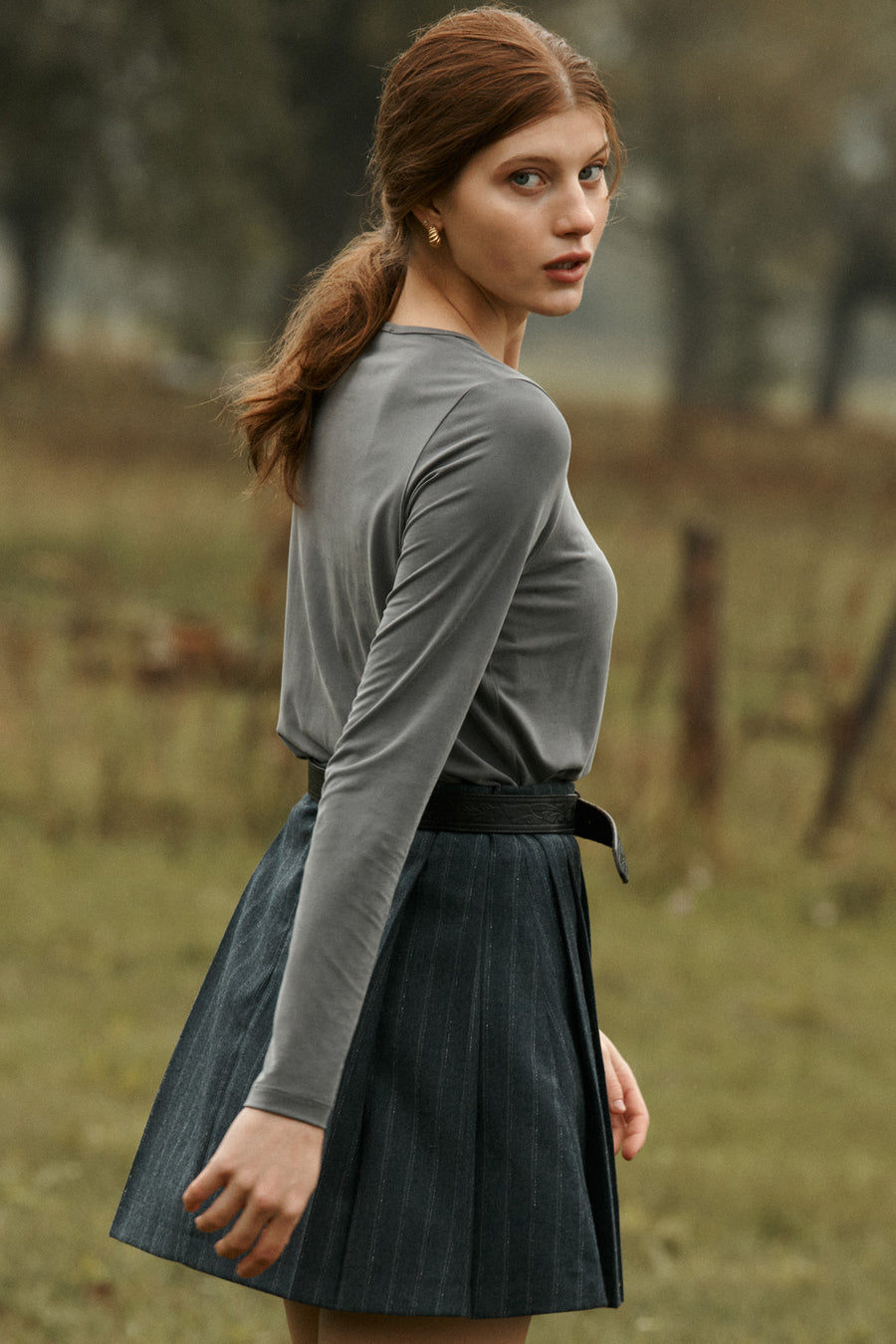 Skirt in virgin wool / 07 / 21 / blue graphite