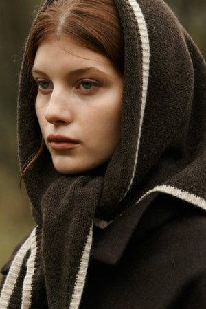 Scarf in wool / 21 /24 / brown / beige