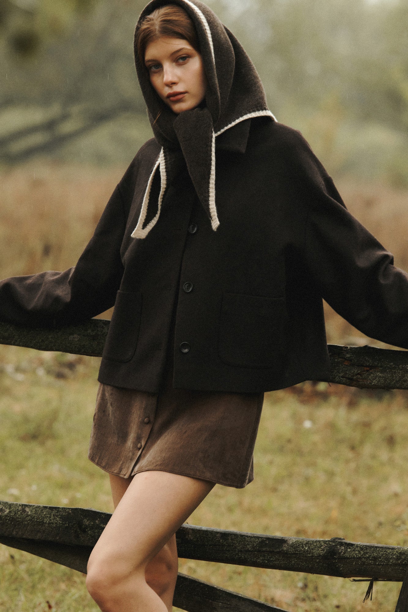 Wool blend jacket / 18 / 12 / ebony wood
