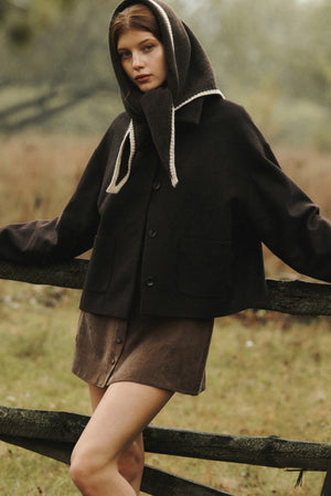 Wool blend jacket / 18 / 12 / ebony wood