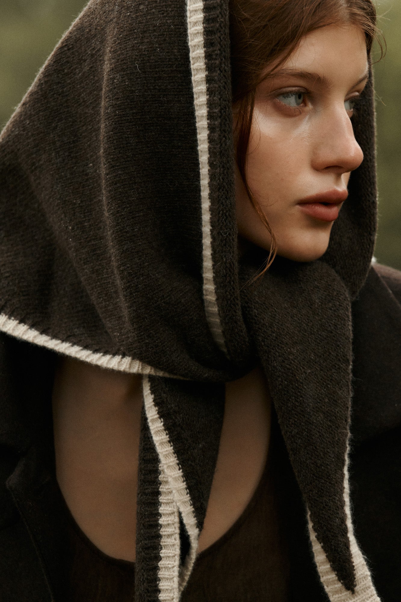 Scarf in wool / 21 /24 / brown / beige