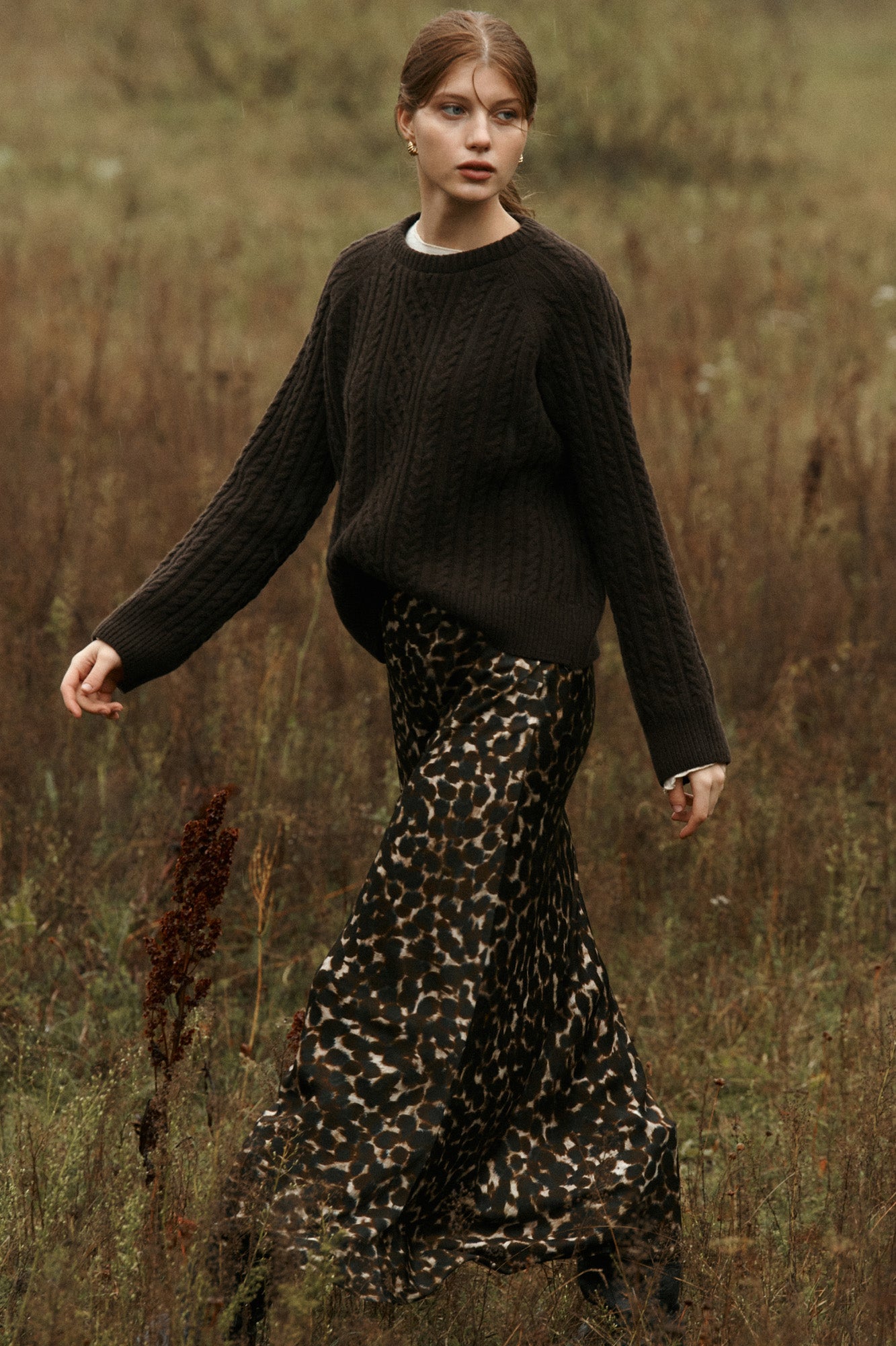 Skirt in  viscose / 07 / 20 / autumn brown