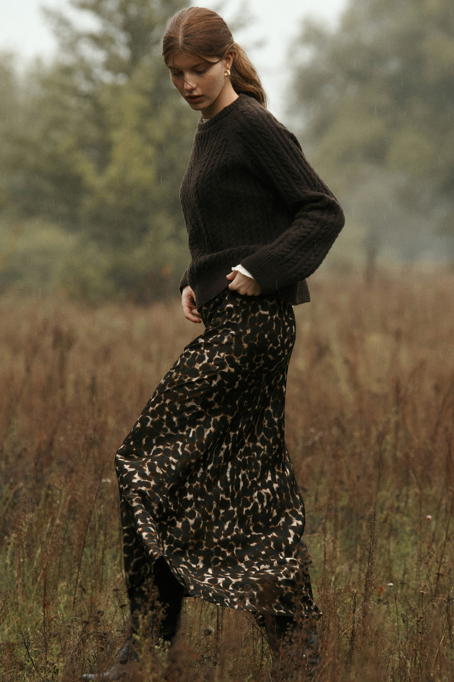 Skirt in  viscose / 07 / 20 / autumn brown