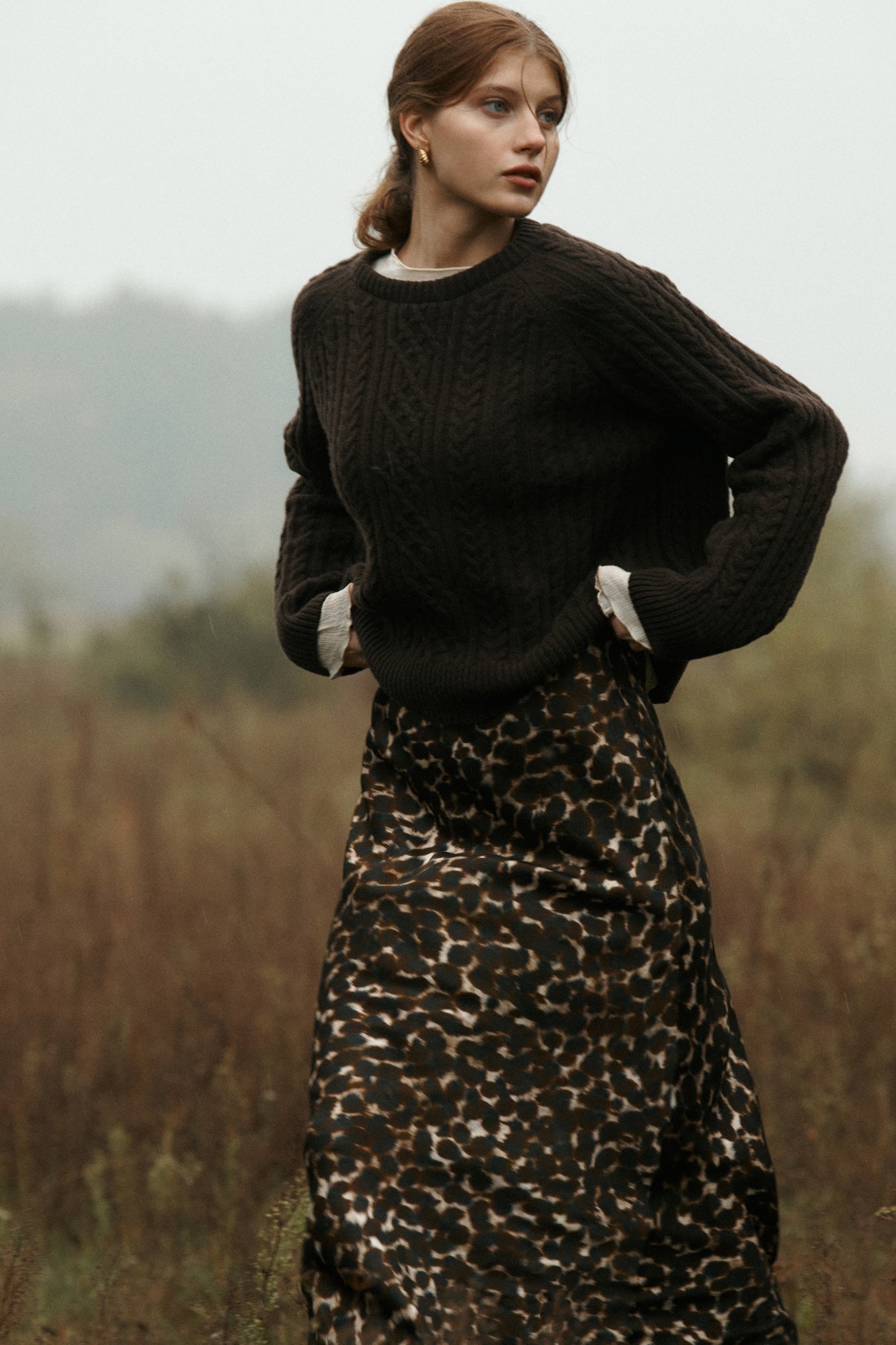 Skirt in  viscose / 07 / 20 / autumn brown
