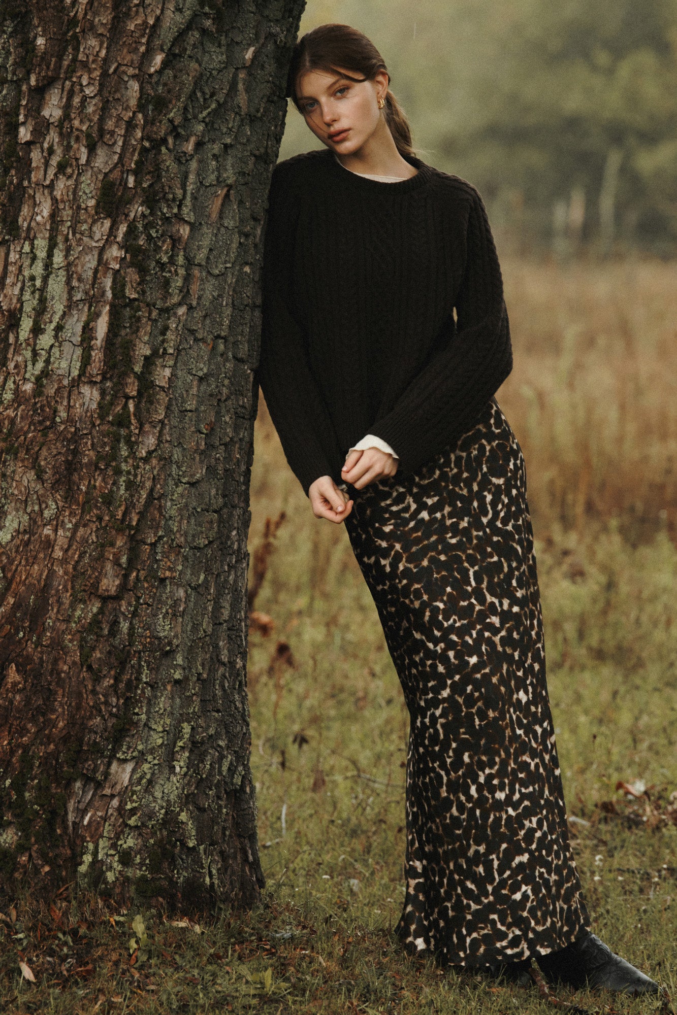 Skirt in  viscose / 07 / 20 / autumn brown