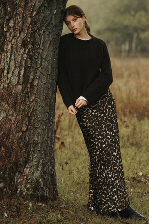 Skirt in  viscose / 07 / 20 / autumn brown