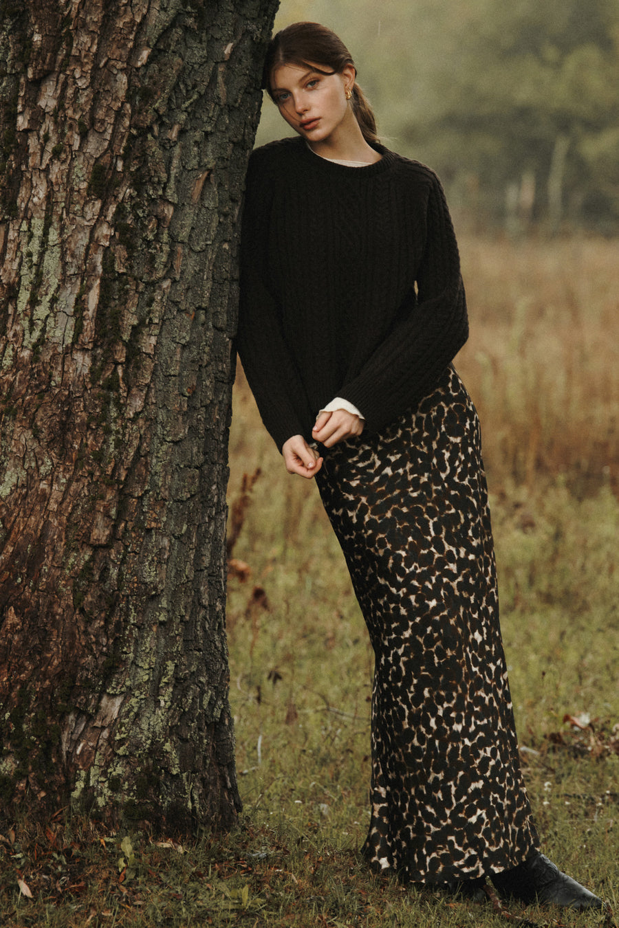 Skirt in  viscose / 07 / 20 / autumn brown