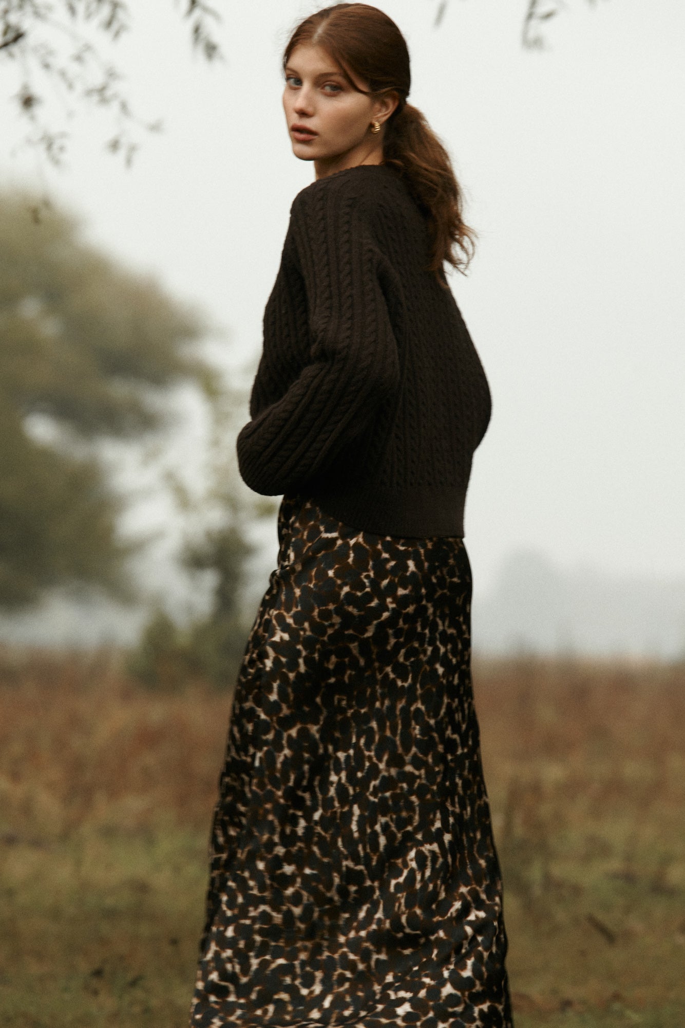 Skirt in  viscose / 07 / 20 / autumn brown