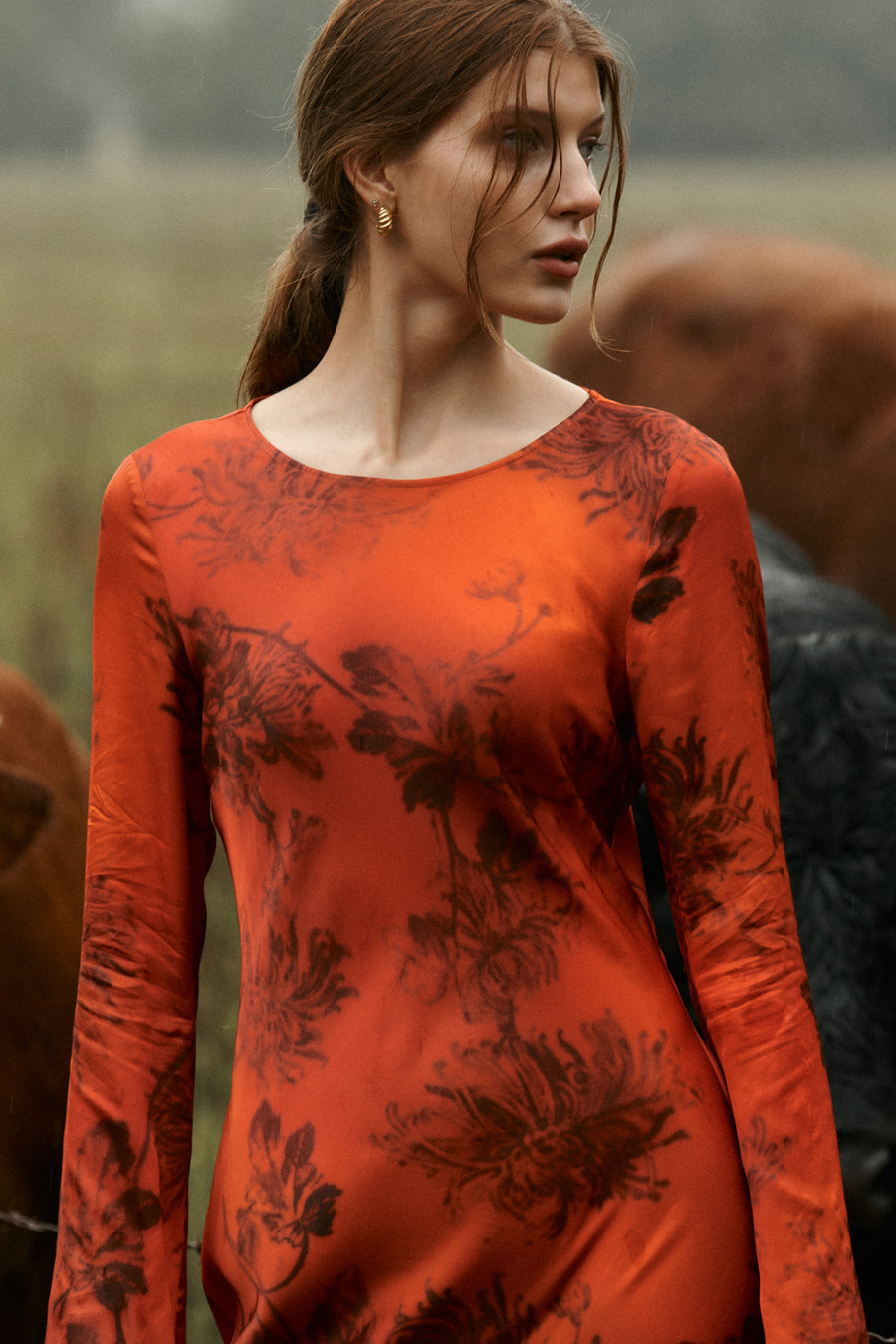 Dress in viscose / 03 / 34 / sunset kiss