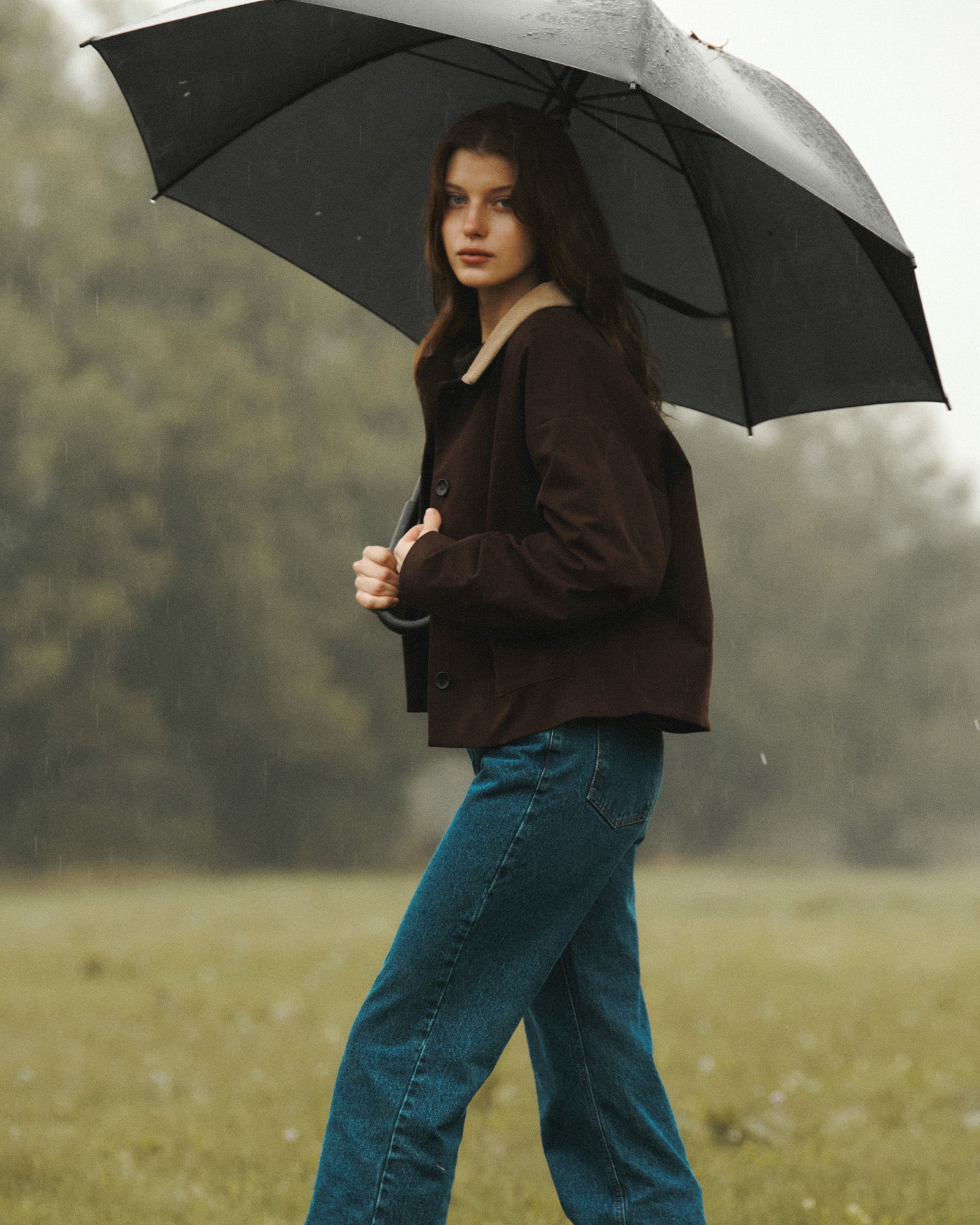 Jacket in cotton / 18 / 14 / dark chocolate