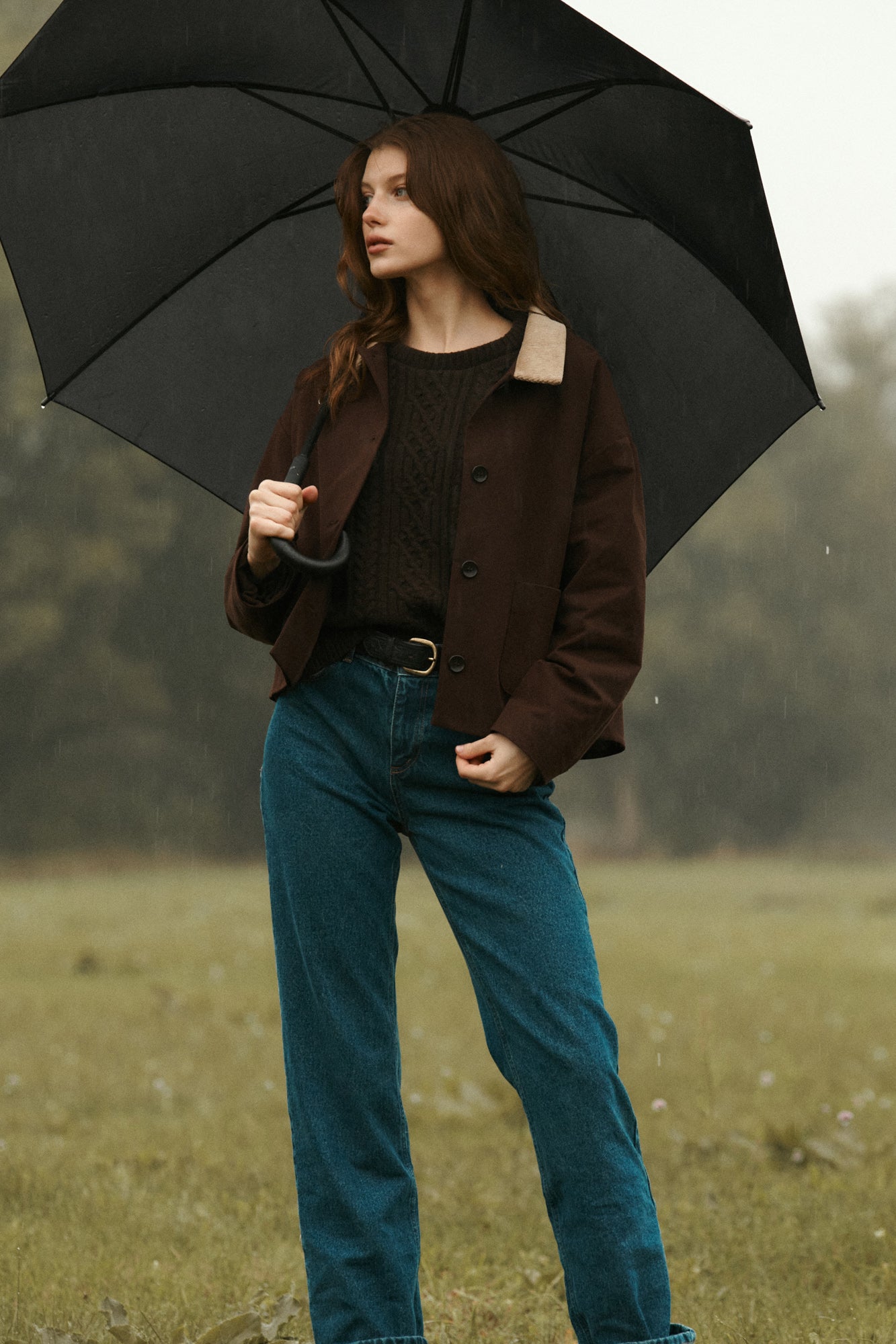 Jacket in cotton / 18 / 14 / dark chocolate