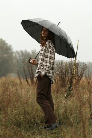 Pants in organic cotton  / 04 / 14 / dark chocolate
