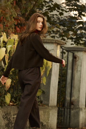 Cardigan in wool / 16 / 15 / dark brown