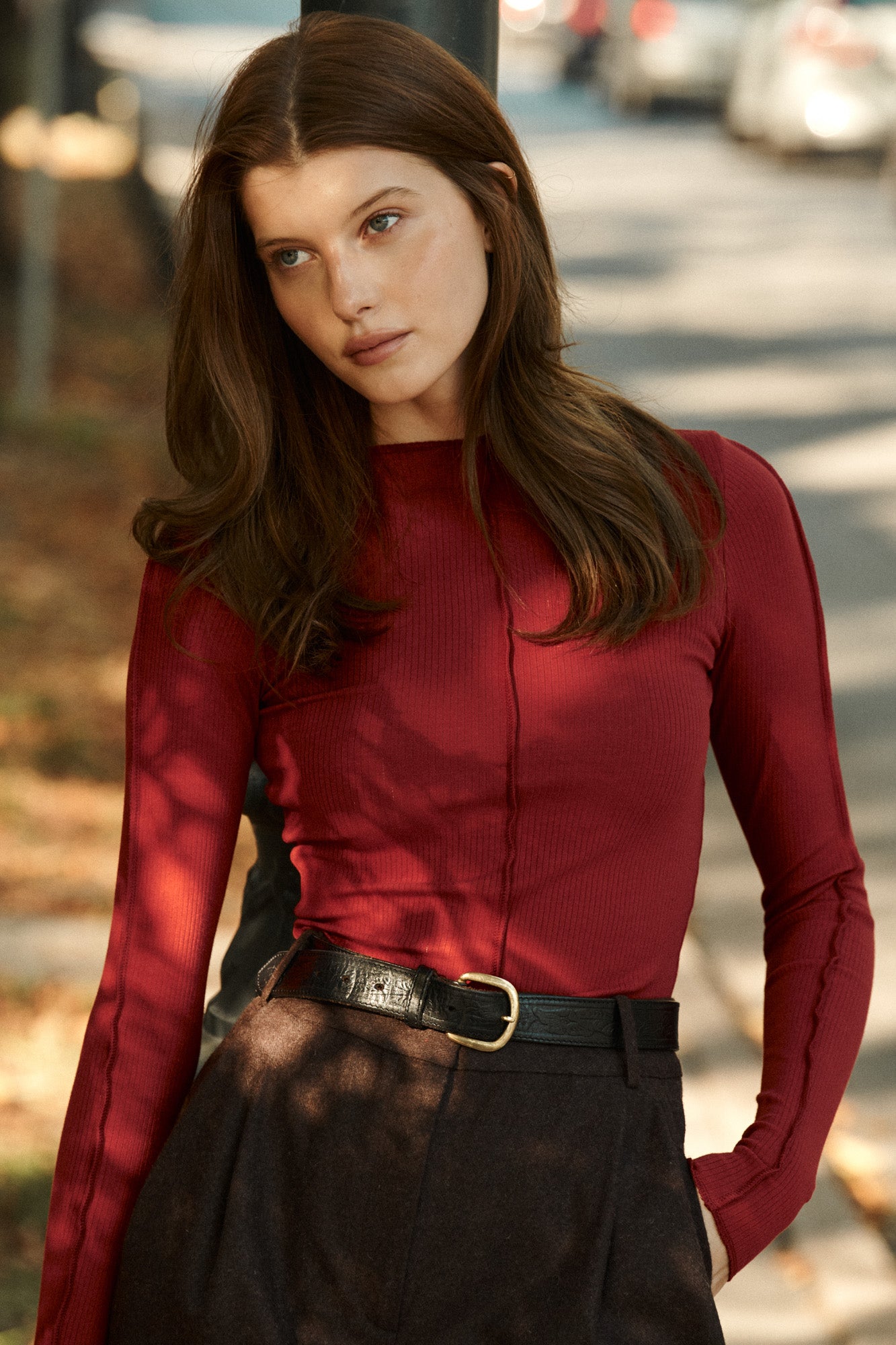 Longsleeve in organic cotton / 14 / 02 / maroon red