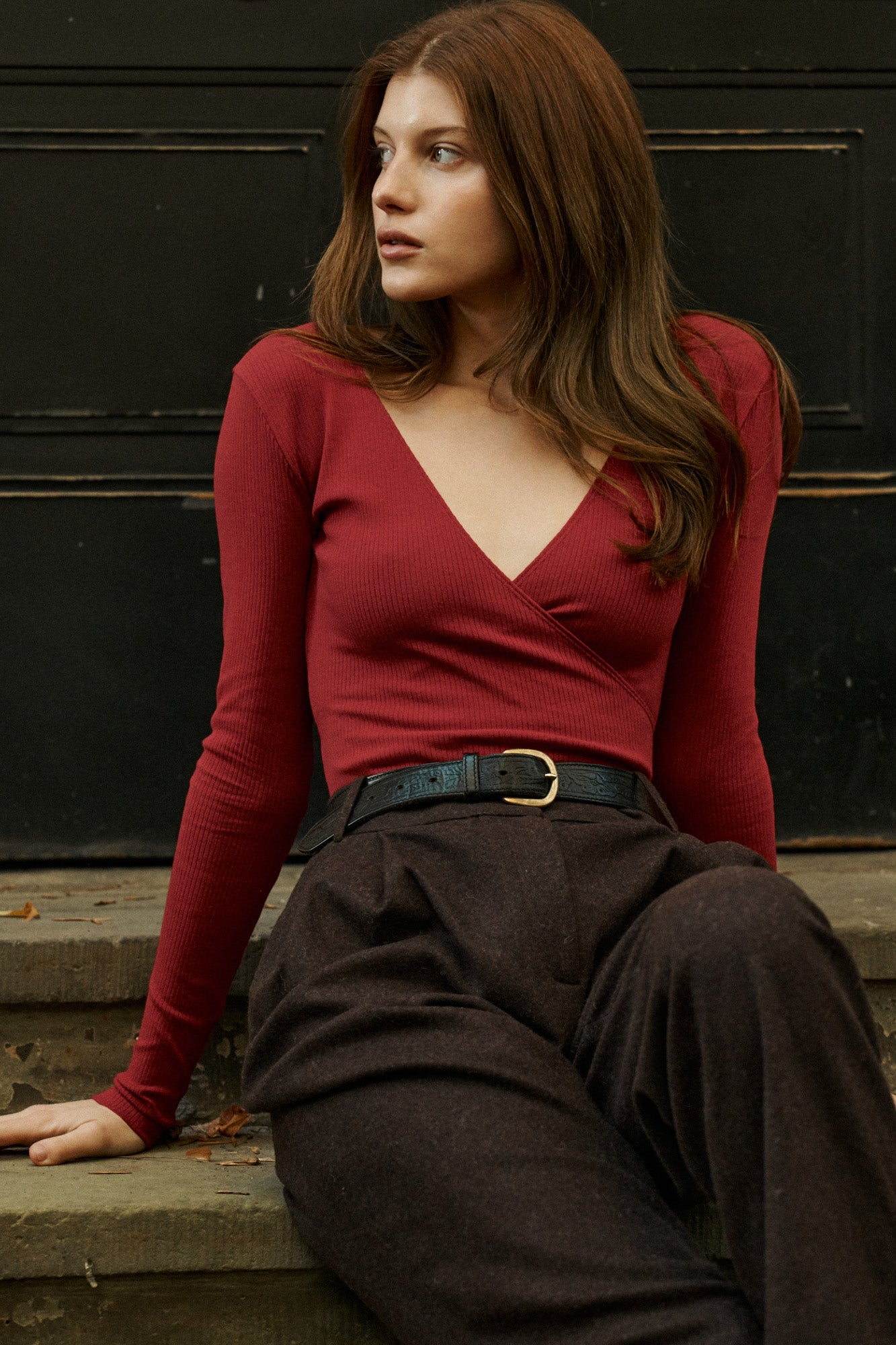 Bodysuit in organic cotton / 01 / 06 / maroon red