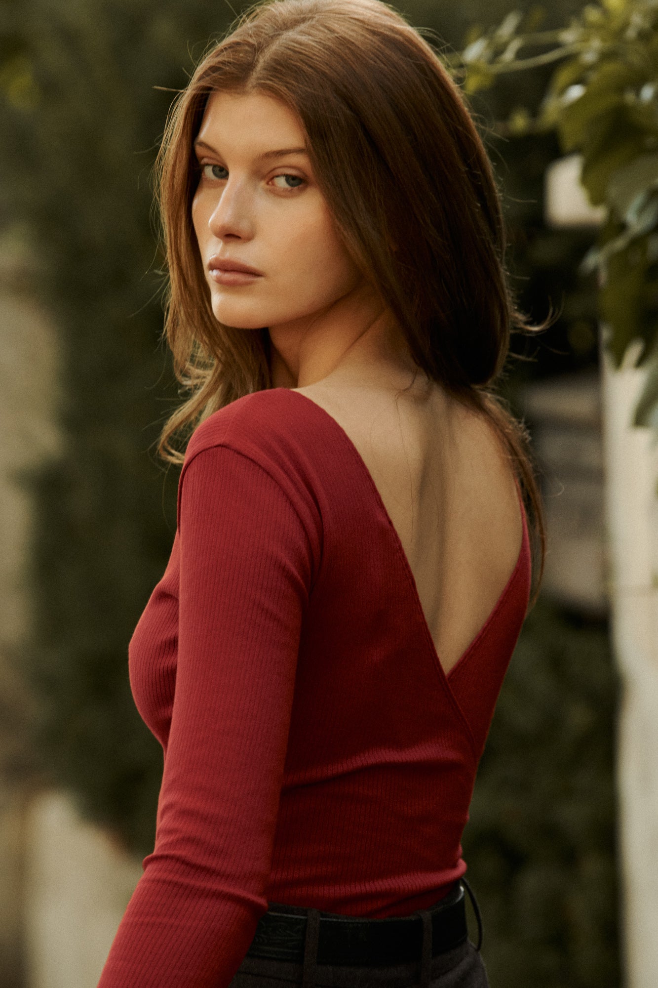 Bodysuit in organic cotton / 01 / 06 / maroon red