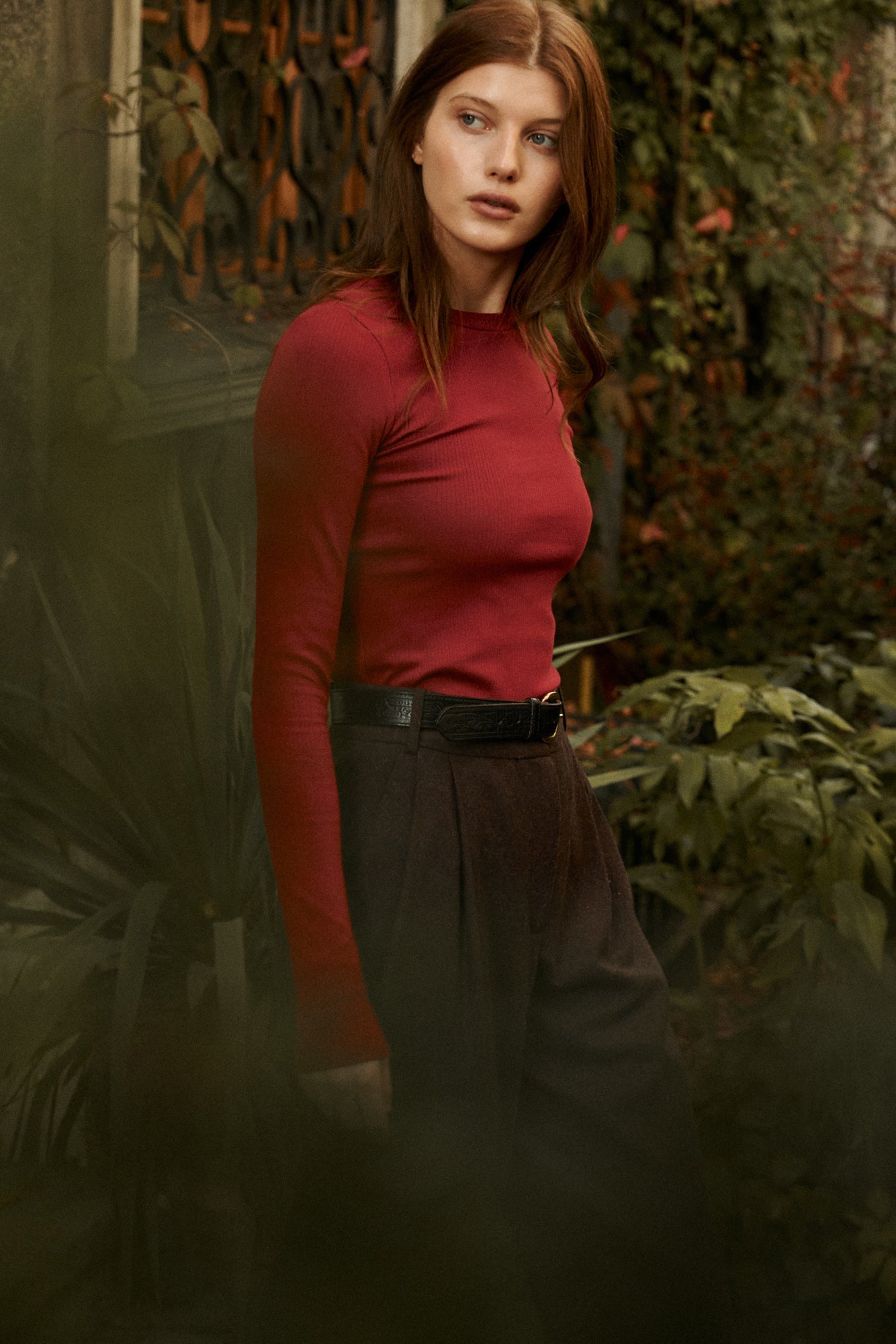 Longsleeve in organic cotton / 14 / 23 / maroon red