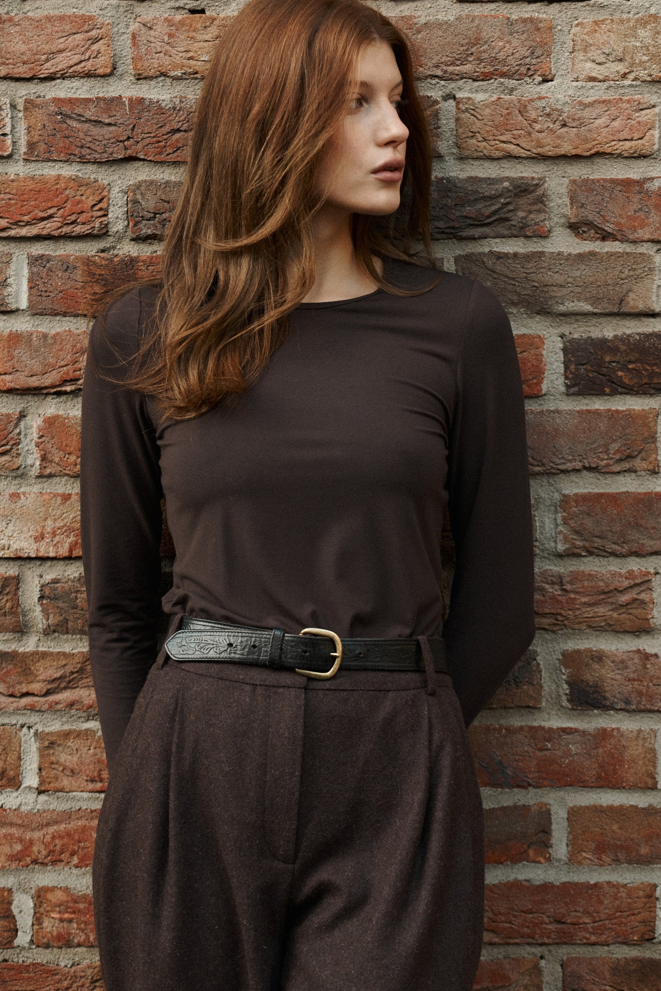 Longsleeve in viscose / 14 / 08 / ebony wood
