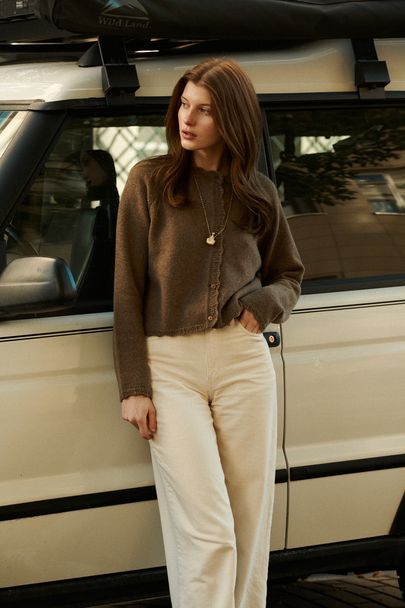 Cardigan in wool / 16 / 15 / antique brown