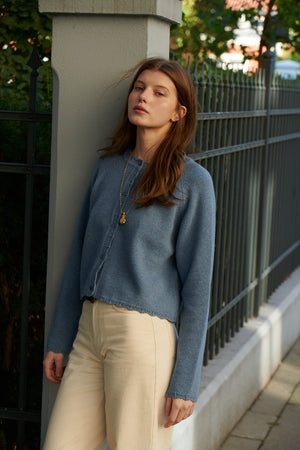 Cardigan in wool / 16 / 15 / storm blue